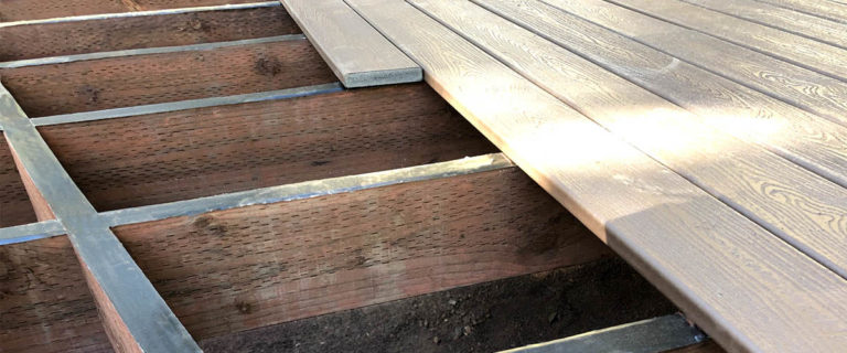 deck foundation with Trex Protect tape