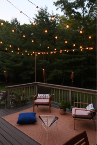 How to Hang String Lights on Your Deck - Deck Joist, Beam & Rim Tape