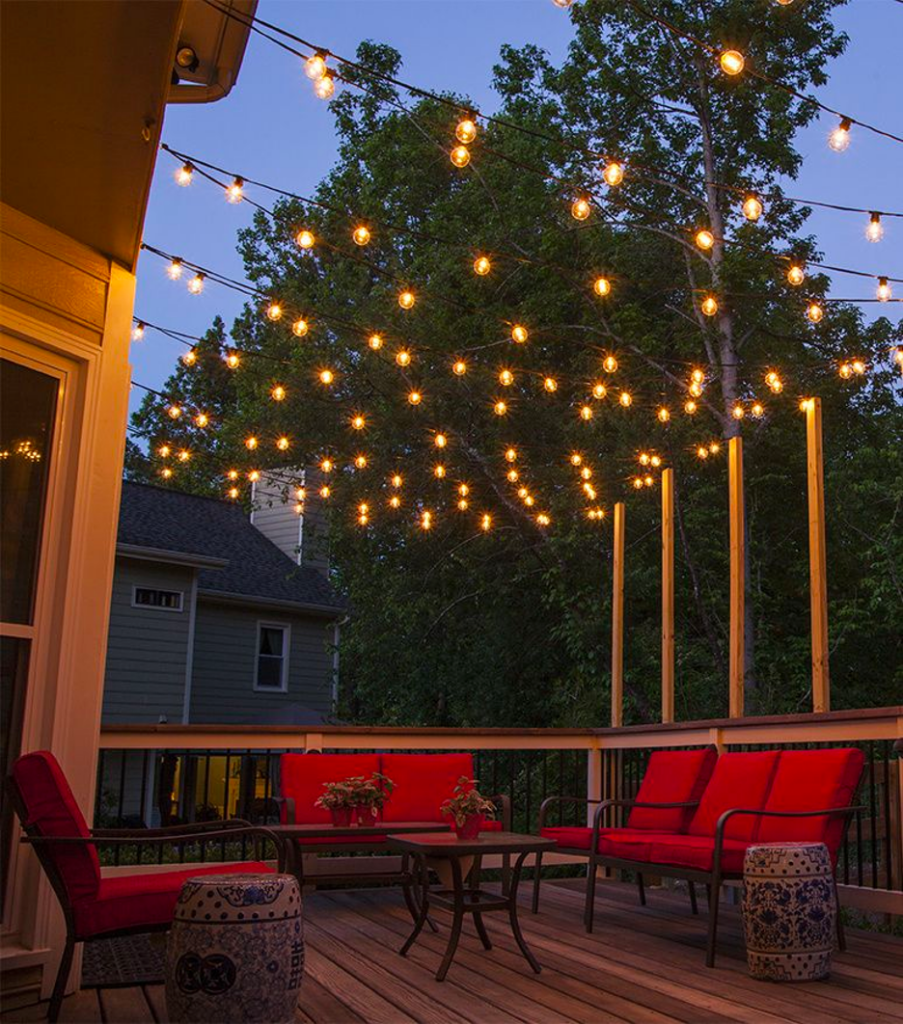 How to Hang String Lights on Your Deck - Deck Joist, Beam & Rim Tape ...